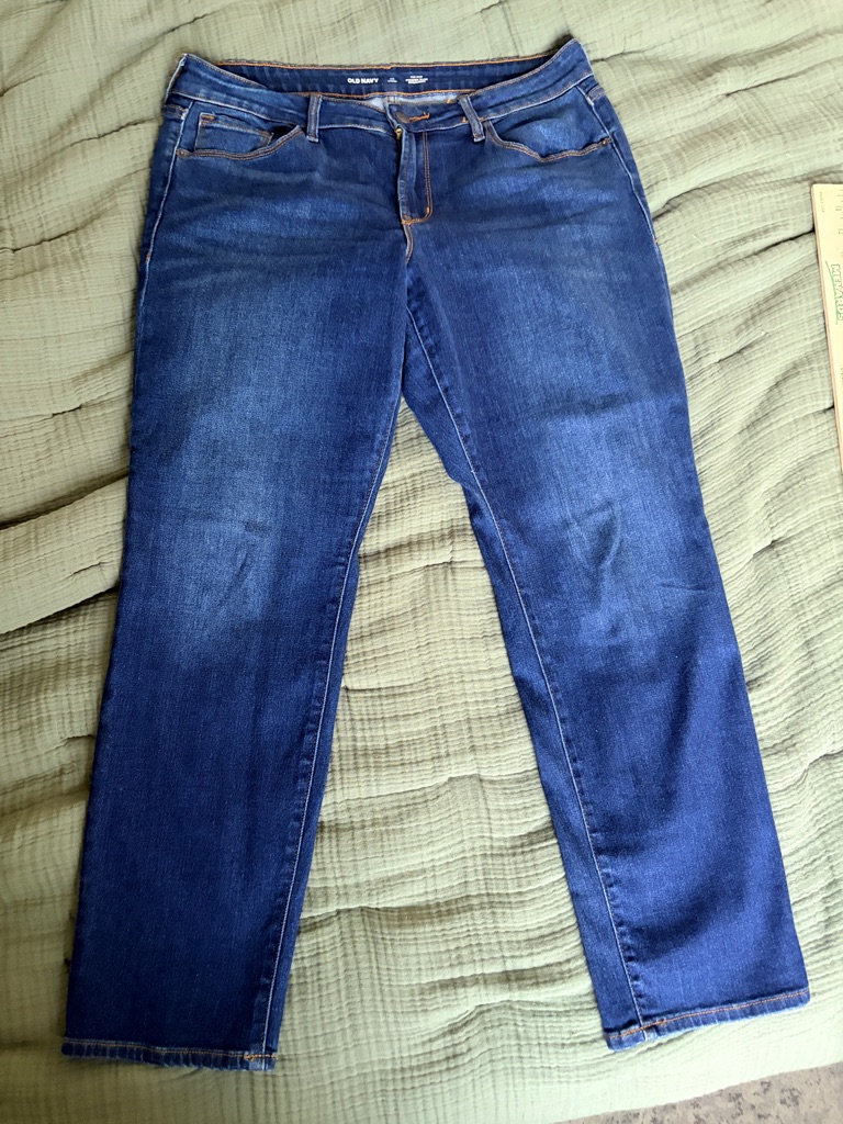Old Navy Mid-Rise Dark Blue Women’s Jeans Shirt 26” Inseam
